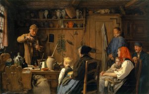 The Quack by Albert Anker Oil Painting