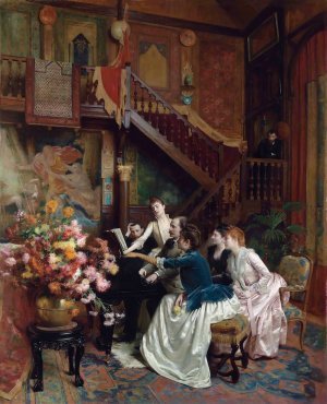 Autour D'une Partition by Albert Aublet Oil Painting