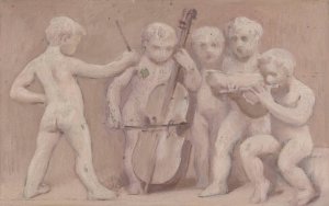 Musique by Albert Aublet Oil Painting