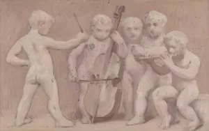 Musique by Albert Aublet Oil Painting