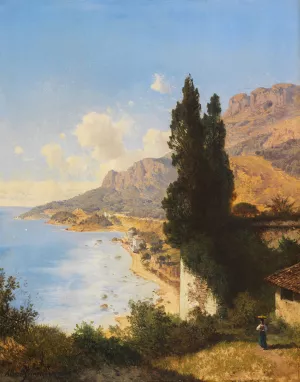 Partie von Monaco bei Nizza by Albert August Zimmermann Oil Painting