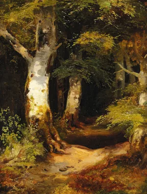 Waldweg by Albert August Zimmermann Oil Painting