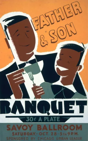 Father and son banquet Oil painting by Albert Bender