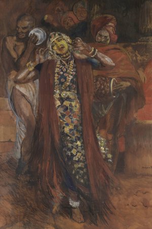 Danseur hindou ou Le Danseur au masque jaune by Albert Besnard Oil Painting