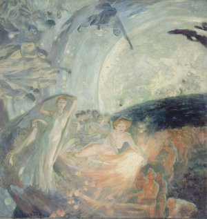 La Verite entrainant les Sciences a sa suite repand sa lumiere sur les hommes by Albert Besnard Oil Painting