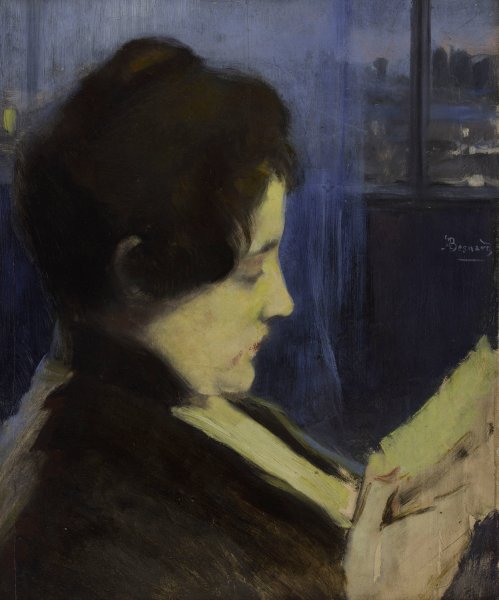 Portrait de madame Besnard, nee Charlotte Dubray  by Albert Besnard - Hand-Painted Oil Painting Reproduction
