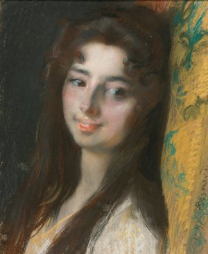 Portrait Of A Lady by Albert Besnard Oil Painting