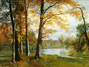 A Quiet Lake Oil Painting by Albert Bierstadt - Bestsellers