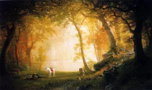 A Rest on the Ride by Albert Bierstadt Oil Painting