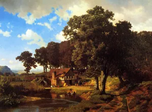 A Rustic Mill painting by Albert Bierstadt