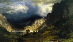 A Storm in the Rocky Mountains, Mt. Rosalie by Albert Bierstadt Oil Painting