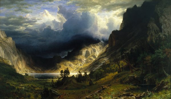 A Storm in the Rocky Mountains, Mt. Rosalie by Albert Bierstadt - Hand-Painted Oil Painting Reproduction