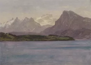 Alaskan Coast Range by Albert Bierstadt Oil Painting