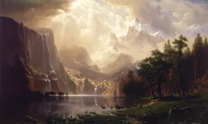 Among the Sierra Nevada, California by Albert Bierstadt Oil Painting