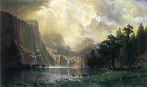 Among the Sierra Nevada Mountains, California by Albert Bierstadt Oil Painting