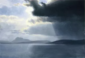 Approaching Thunderstorm on the Hudson River by Albert Bierstadt - Oil Painting Reproduction