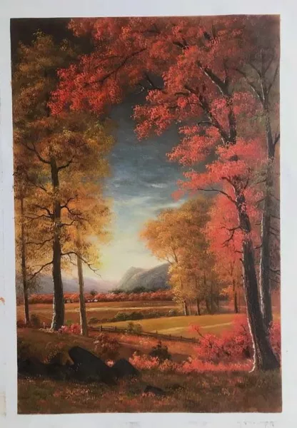 Autumn in America, Oneida County, New York by Albert Bierstadt - Oil Painting Reproduction