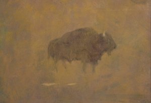 Buffalo in a Sandstorm by Albert Bierstadt Oil Painting