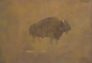 Buffalo in a Sandstorm by Albert Bierstadt Oil Painting