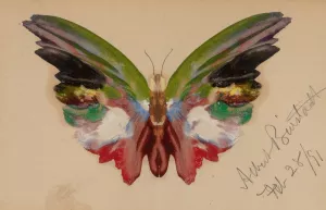Butterfly by Albert Bierstadt Oil Painting