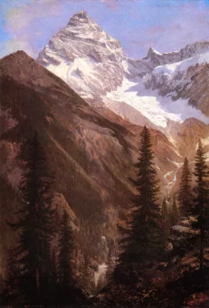 Canadian Rockies, Asulkan Glacier Oil painting by Albert Bierstadt