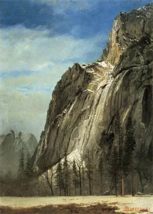 Cathedral Rocks, A Yosemite View by Albert Bierstadt Oil Painting
