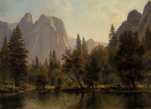 Cathedral Rocks, Yosemite Valley by Albert Bierstadt Oil Painting