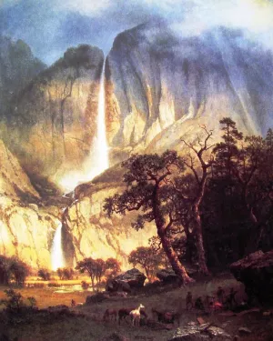 Cholooke: The Yosemite Fall by Albert Bierstadt - Oil Painting Reproduction