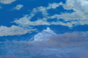 Cloud Study With Mountain Peak by Albert Bierstadt Oil Painting