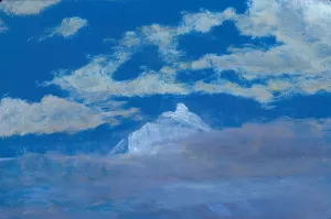 Cloud Study With Mountain Peak by Albert Bierstadt Oil Painting