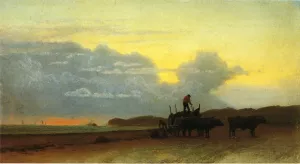 Coastal View, Newport painting by Albert Bierstadt