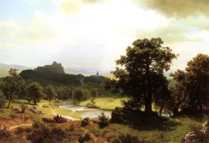 Day's Beginning by Albert Bierstadt Oil Painting