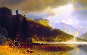 Echo Lake, Franconia Mountains, New Hampshire by Albert Bierstadt Oil Painting