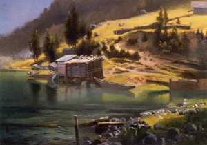 Fishing and Hunting Camp, Loring, Alaska by Albert Bierstadt Oil Painting
