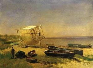 Fishing Station, Watch Hill by Albert Bierstadt - Oil Painting Reproduction
