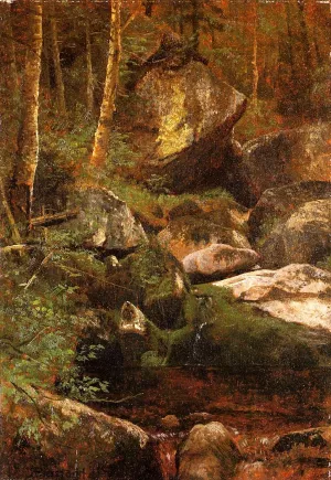 Forest Stream by Albert Bierstadt - Oil Painting Reproduction