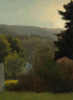 Forested Hills by Albert Bierstadt Oil Painting