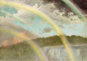Four Rainbows Over Niagara Falls by Albert Bierstadt Oil Painting
