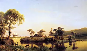 Gosnold at Cuttyhunk, 1602 by Albert Bierstadt Oil Painting