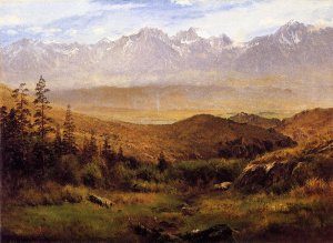 In the Foothills of the Mountais by Albert Bierstadt Oil Painting