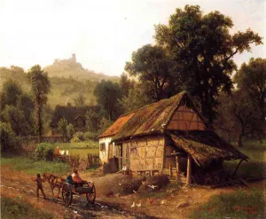 In the Foothills by Albert Bierstadt - Oil Painting Reproduction