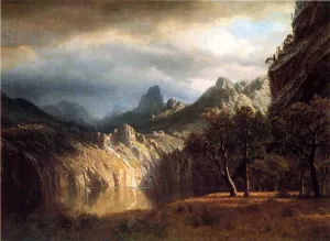 In Western Mountains by Albert Bierstadt Oil Painting