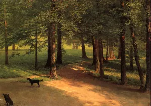 Irvington Woods by Albert Bierstadt Oil Painting