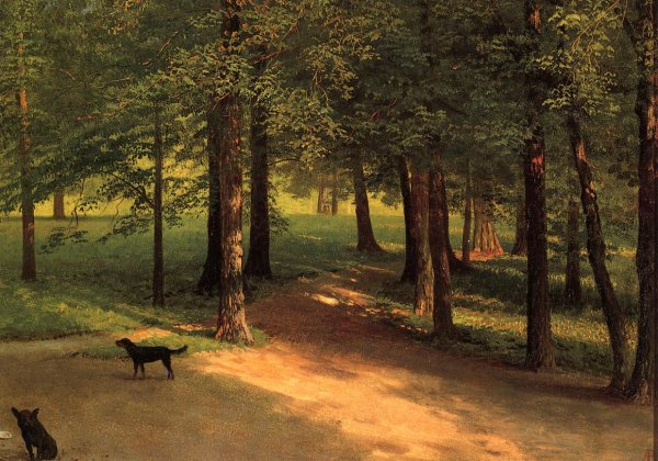 Main Product Photo of Irvington Woods Painting by Albert Bierstadt