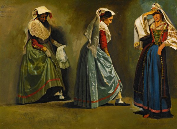 Main Product Photo of Italian Costume Studies Painting by Albert Bierstadt
