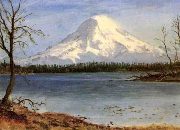 Lake in the Rockies by Albert Bierstadt - Hand-Painted Oil Painting Reproduction