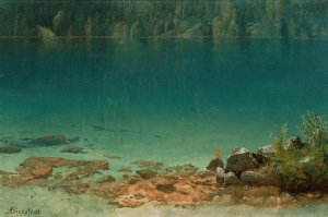 Lake Scene by Albert Bierstadt Oil Painting