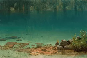 Lake Scene by Albert Bierstadt Oil Painting