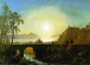 Landscape with Figures and Boat by Albert Bierstadt - Oil Painting Reproduction
