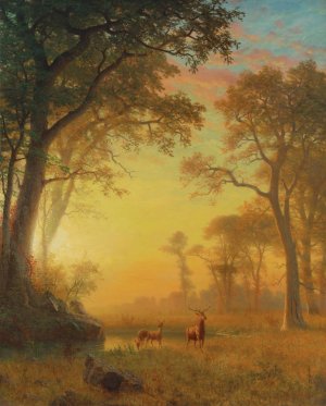 Light In The Forest by Albert Bierstadt Oil Painting